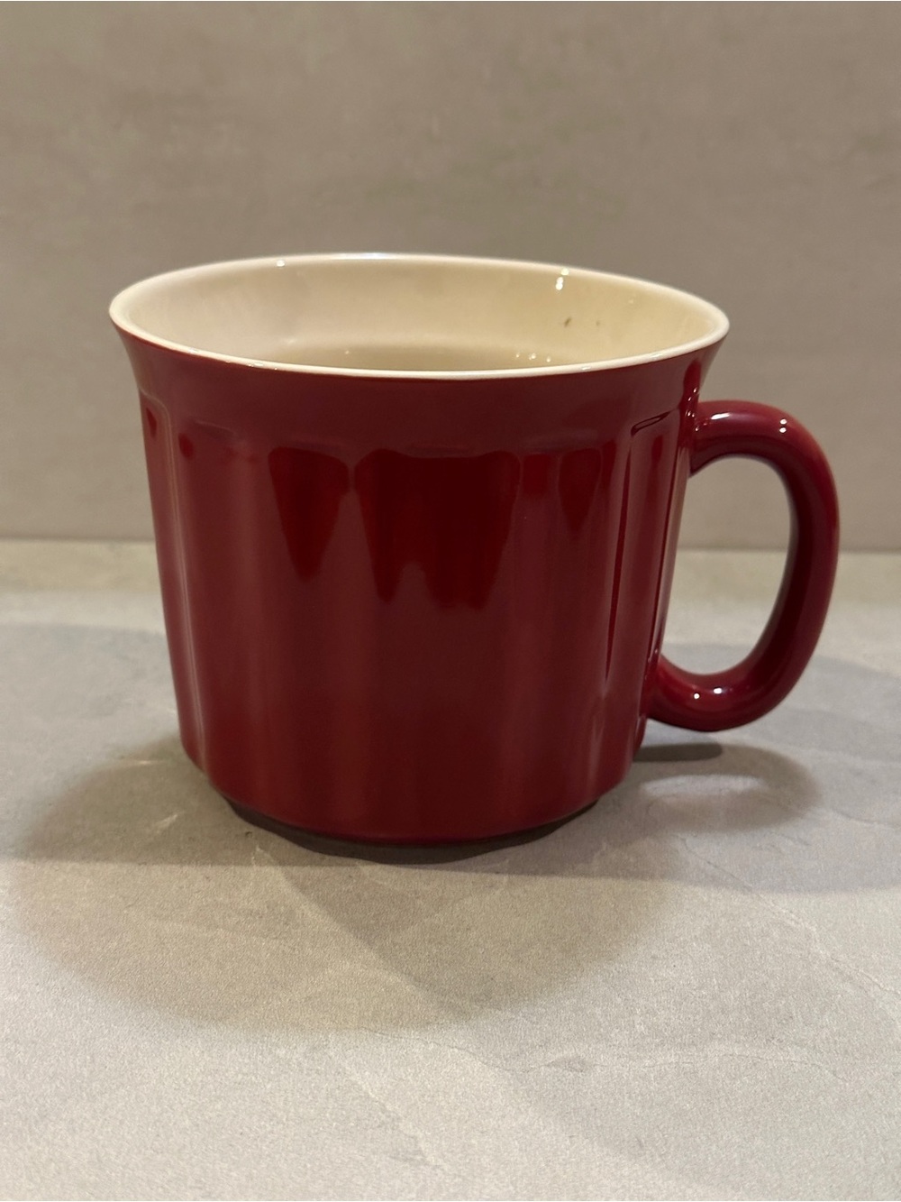 Soup Mug Red Stoneware Ribbed Good Cook 18 Oz Dishwasher Microwave Safe